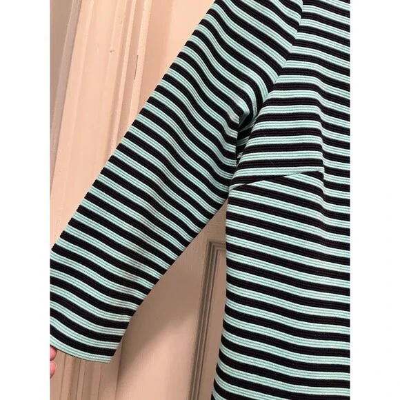 Lilly Pulitzer Charlene Navy Aqua Blue Stripes Dress Gold Buttons Sz M Jackie-O - Picture 6 of 16